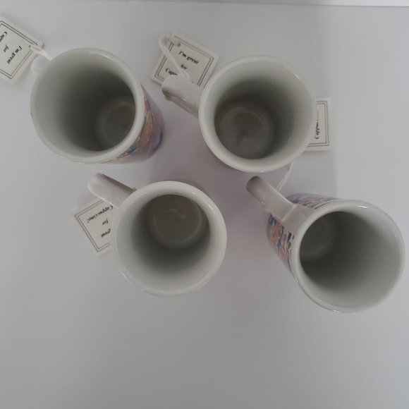 NWT GANZ x Libbey Cute Floral Cappucino Cups Espresso Coffee Size Slim Mini Mugs - Picture 7 of 8